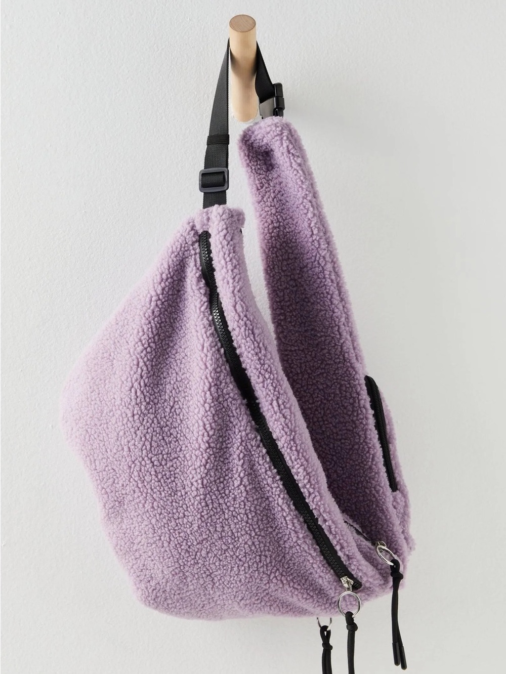NWT FREE PEOPLE MOVEMENT Overachiever Sherpa Sling Bag | Steel Lavender MSRP $78